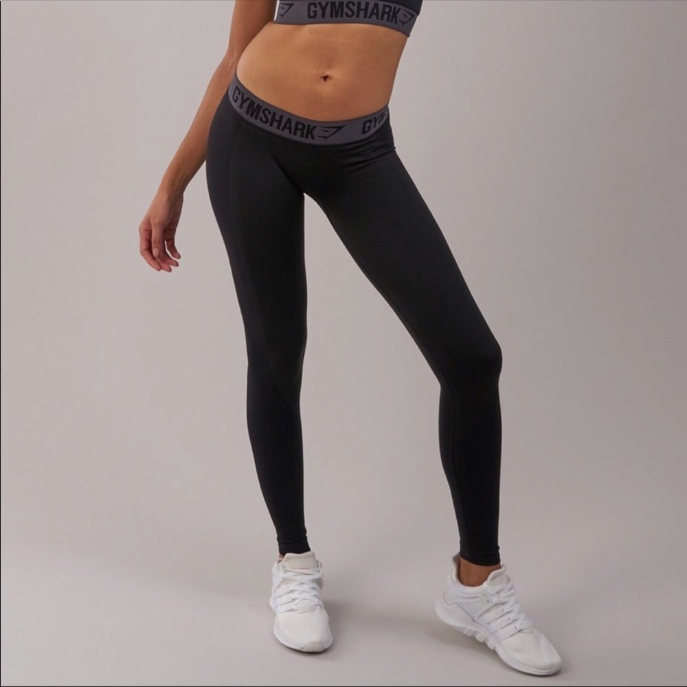 GYMSHARK Black and Charcoal Flex Leggings